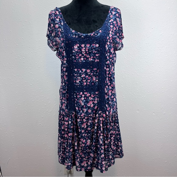 Abercrombie & Fitch blue floral drop waist dress - Picture 1 of 13